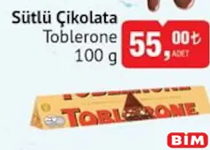 TOBLERONE SÜTLÜ ÇİKOLATA 100 G